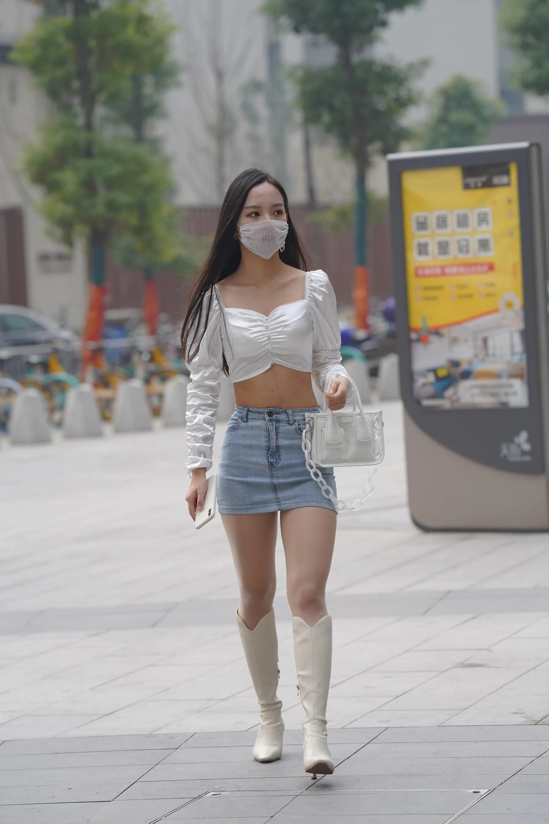 魔镜街拍 NO.170 凯恩街拍摄影-牛仔裙小姐姐 [304P]插图2